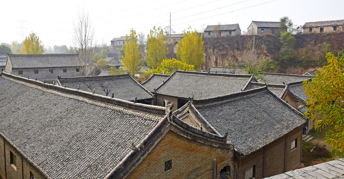 農村青瓦房建筑圖片