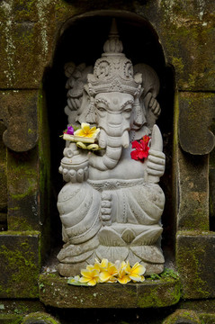 巴厘印度尼西亞Ganesh的雕像