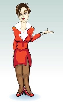 漂亮迷人的女人在商務(wù)服裝-插圖