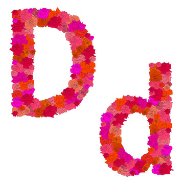 花字母D