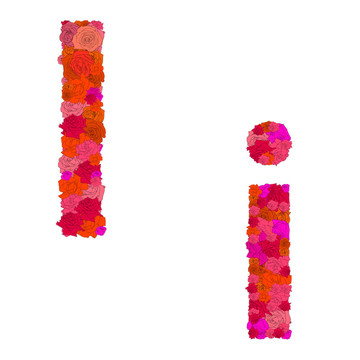 紅玫瑰花字母；人物我