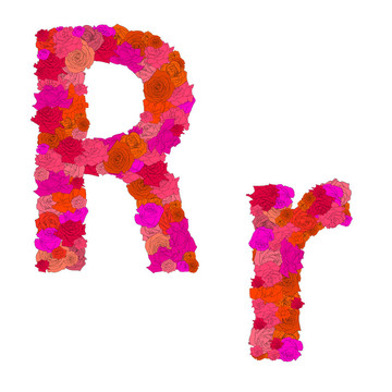 紅玫瑰花字母字符R-R間期；