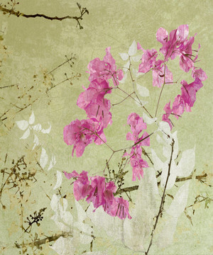 書(shū)法風(fēng)格花卉藝術(shù)品