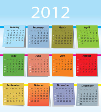 多彩日歷2012
