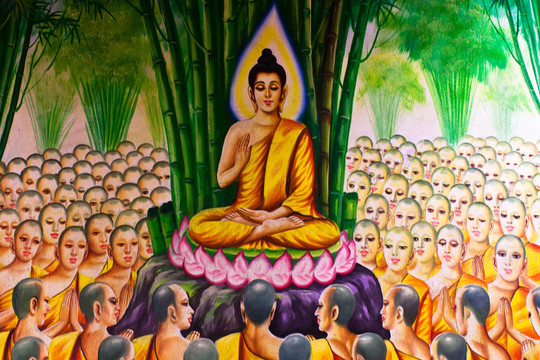 泰國佛教寺院壁畫。