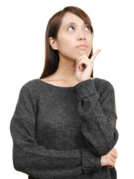 體貼的女人仰視