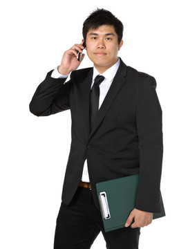 年輕商務(wù)人士帶手機(jī)