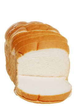 前视图切片白面包