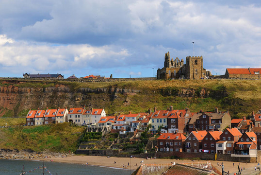 懸崖在Whitby；英國