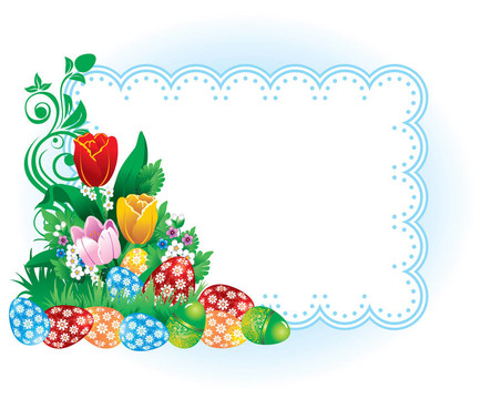 復(fù)活節(jié)鮮花和春天的旗幟