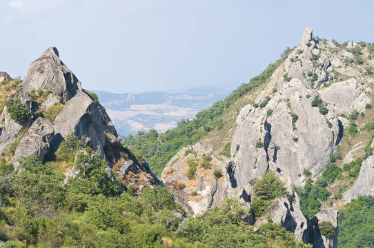 Pietrapertosa的全景。巴斯利卡塔大區(qū)。意大利.