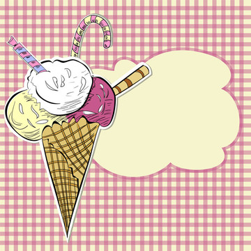 風格插畫冰淇淋