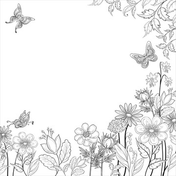 花背景；輪廓