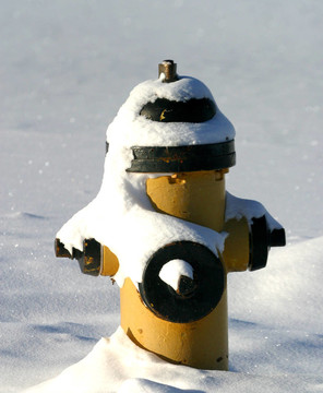 雪中的消防栓