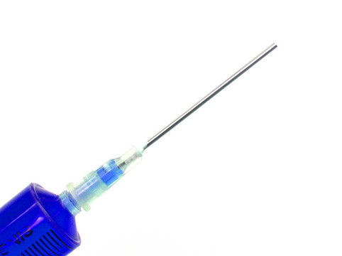 藍色的注射器