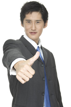豎起大拇指