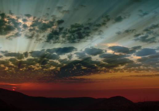 夕陽的光線