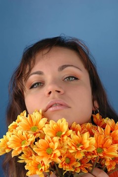 女人與花