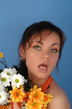 女人與花