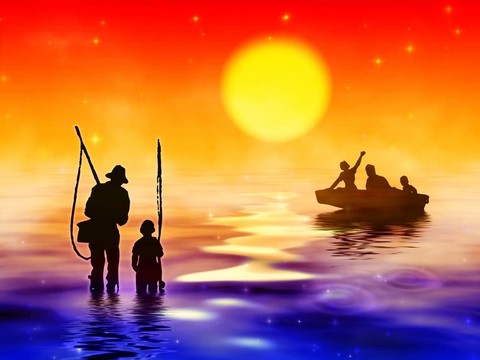 釣魚(yú)日落