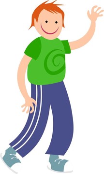 男孩揮舞著