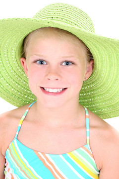 女孩Child Hat Green