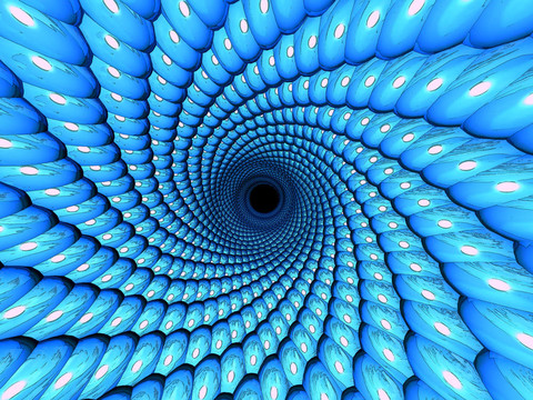 藍色的3D隧道