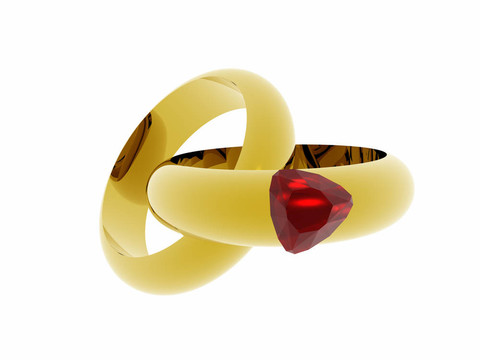 兩個結(jié)婚戒指。