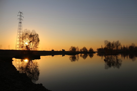 伊犁河夕陽