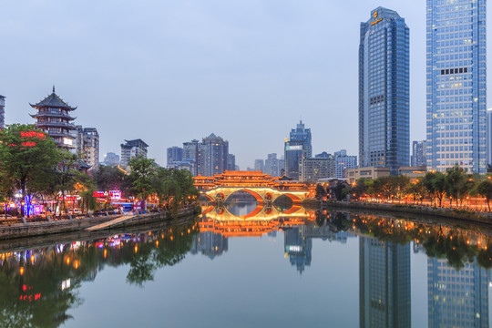 成都風(fēng)光 安順廊橋夜景