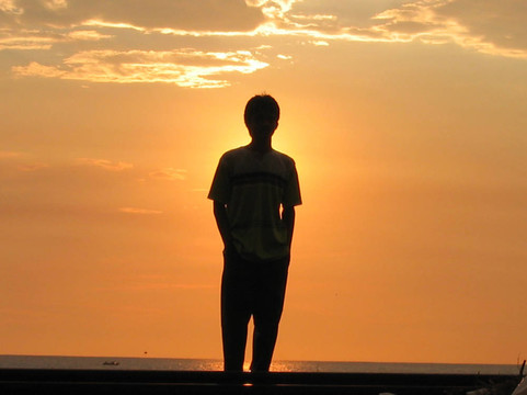 夕陽的剪影