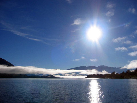 明亮的太陽(yáng)和湖