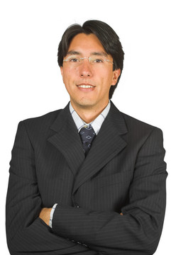 戴眼鏡的商人-信心十足
