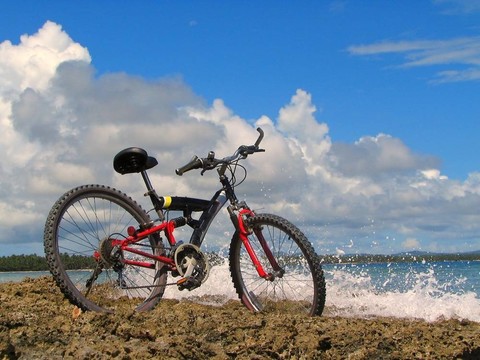 海灘上的山地自行車