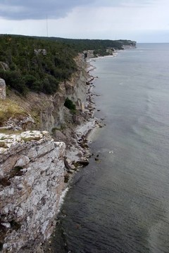 多石的海岸線。
