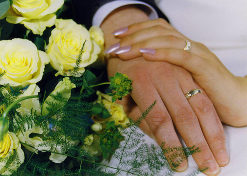 結(jié)婚戒指和手