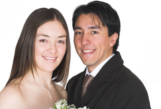 新娘和新郎；剛剛結(jié)婚！
