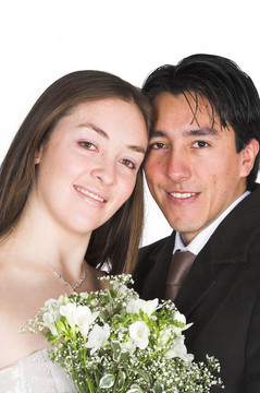 新娘和新郎；剛剛結(jié)婚！