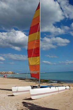 雙體船在Beach