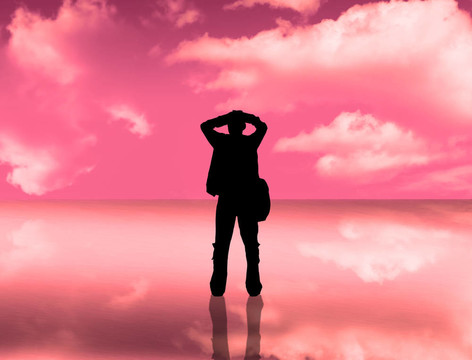 天空；剪影與反思