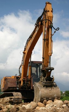 挖掘機(jī)在休息