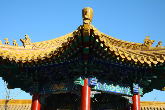 古建筑 屋檐 琉璃瓦