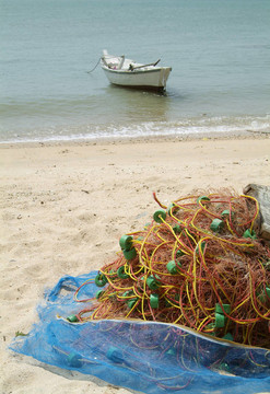 海灘上的釣魚網(wǎng)