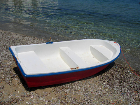 船在Beach