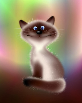 微笑的狡猾的貓
