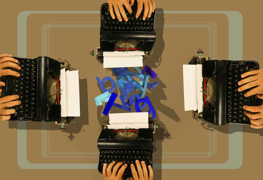打字機(jī)和3D字母