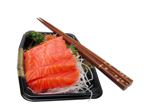 三文魚刺身和筷子