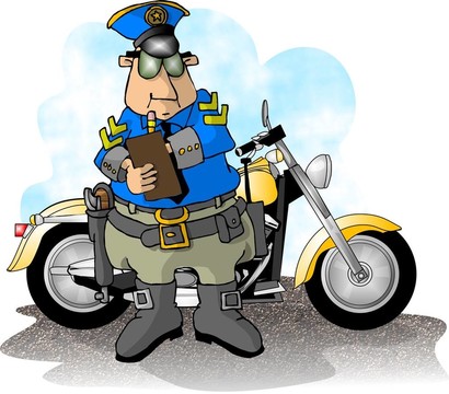騎摩托車的警察