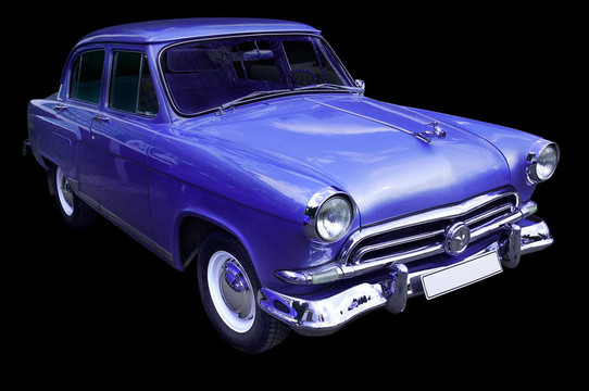 經(jīng)典藍(lán)色復(fù)古車隔離