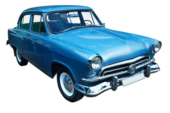 經(jīng)典藍(lán)色復(fù)古車隔離